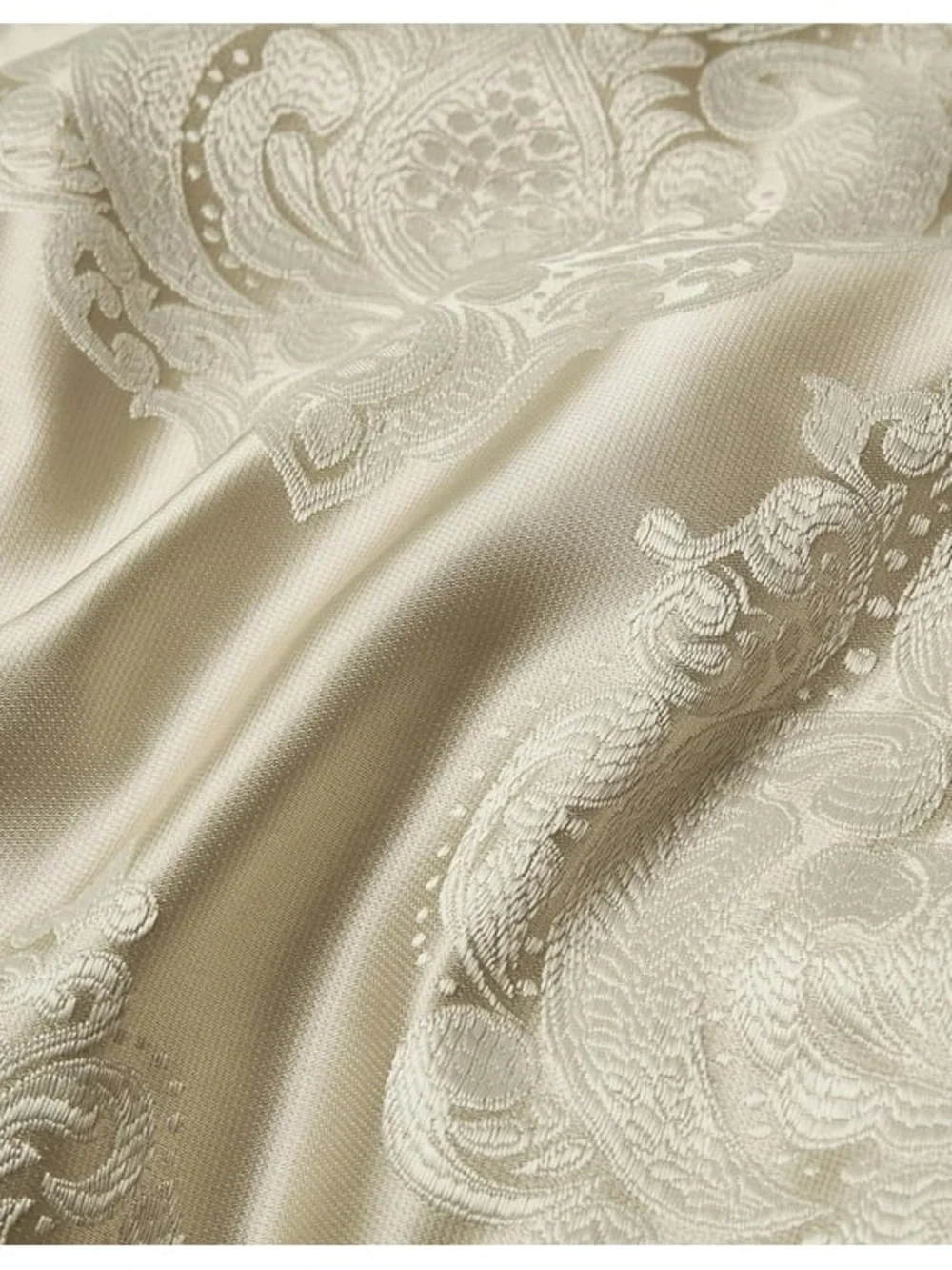 Luxury Damask cal king 3 piece Comforter Set in Beige